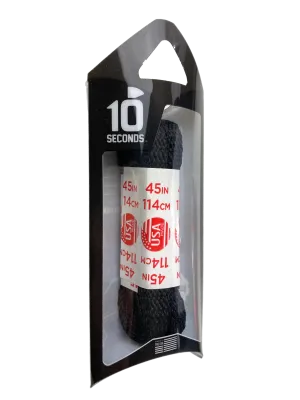 10 Seconds ® All-Pro ® Athletic Flat Laces | Black