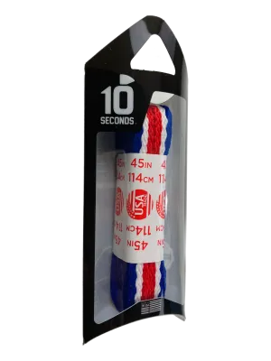 10 Seconds ® All-Pro ® Athletic Flat Laces | Red/White/Blue