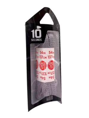 10 Seconds ® All-Pro ® Athletic Flat Laces | Ultra Grey