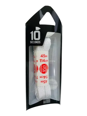 10 Seconds ® All-Pro ® Athletic Flat Laces | White