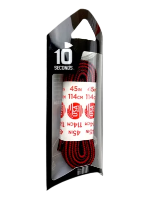 10 Seconds ® Athletic Hiker Laces | Black/Red