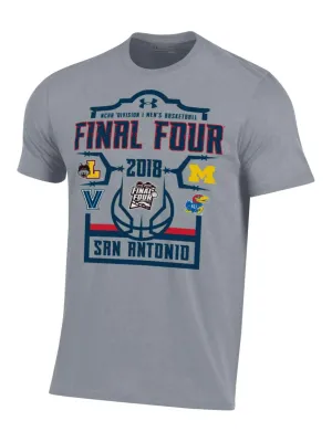 2018 NCAA Final Four Under Armour Team Logos March Madness Gray T-Shirt