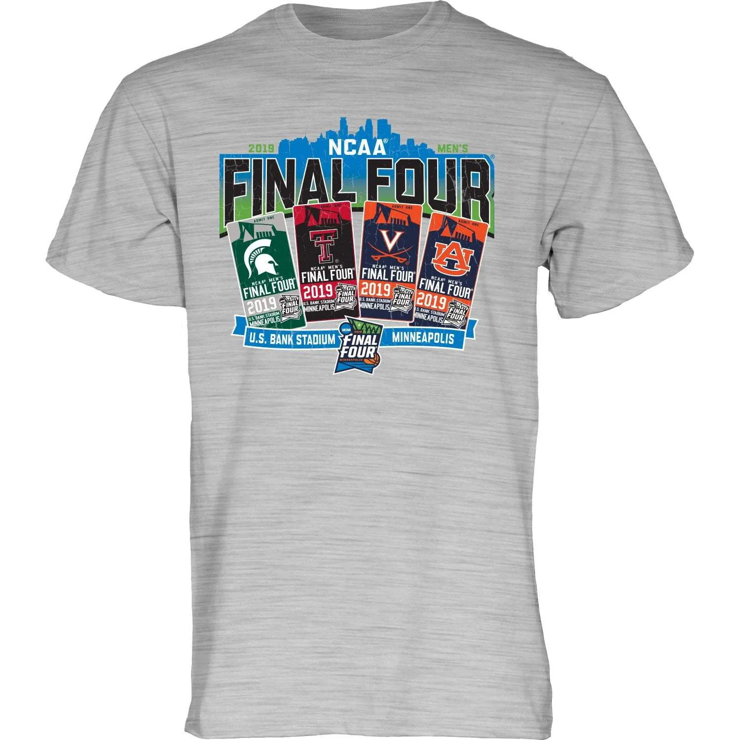 2019 NCAA Final Four Team Logos March Madness Minneapolis Ticket T-Shirt