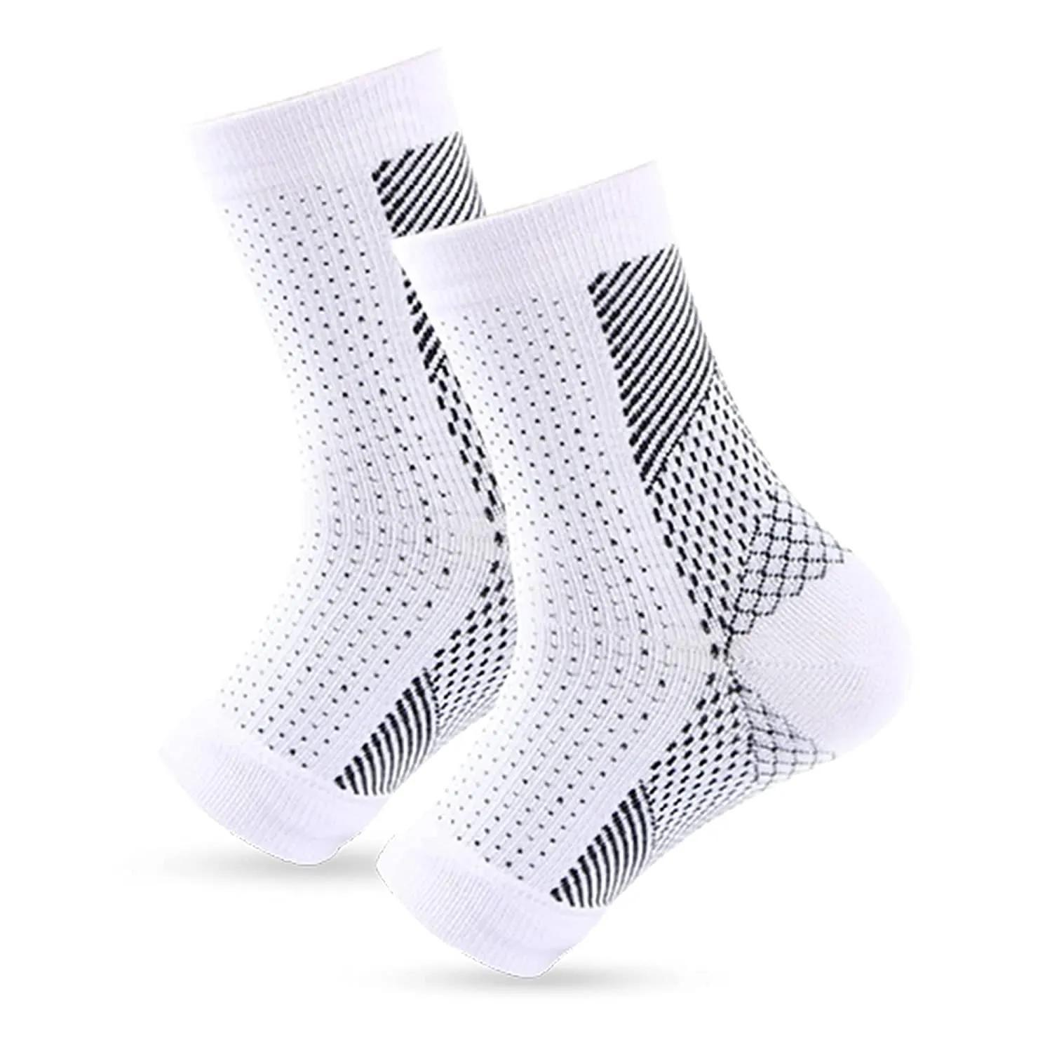 2Pairs Compression Socks, Ankle Arch Support Socks, Soothesocks for Neuropathy Pain, Compression Foot Sleeves, Suitable for Men & Women Sports (L/XL) L/XL