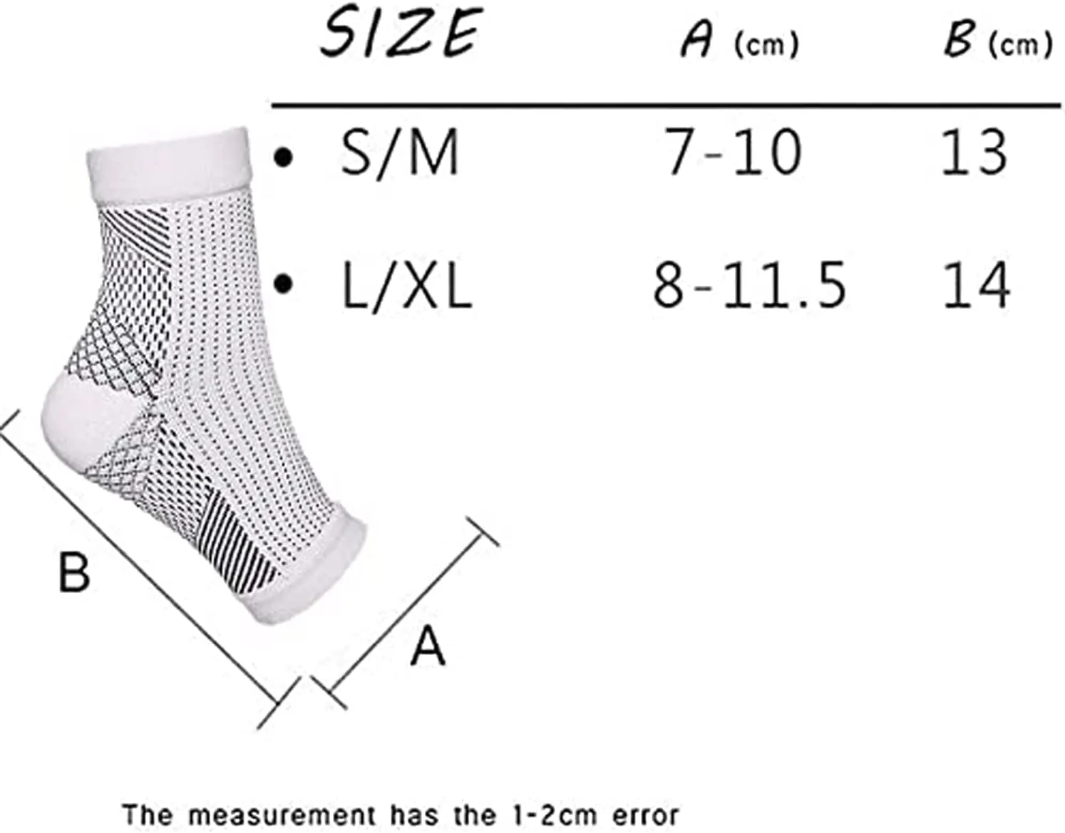 2Pairs Compression Socks, Ankle Arch Support Socks, Soothesocks for Neuropathy Pain, Compression Foot Sleeves, Suitable for Men & Women Sports (L/XL) L/XL