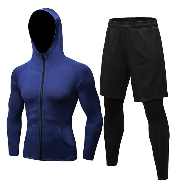 2Pcs/Set Men Spring Sports Suit Gym