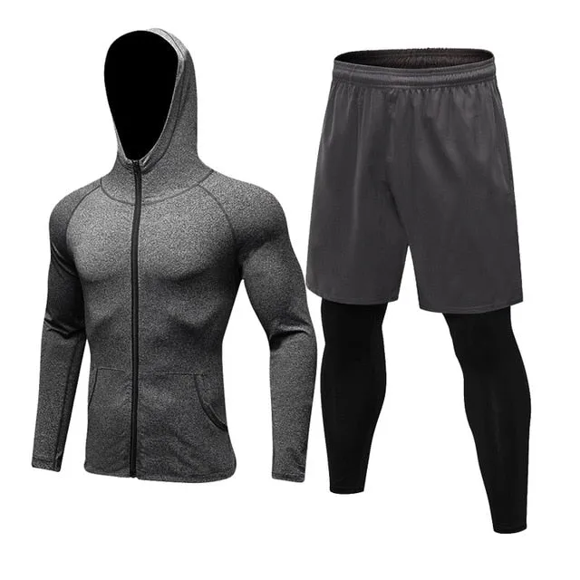 2Pcs/Set Men Spring Sports Suit Gym