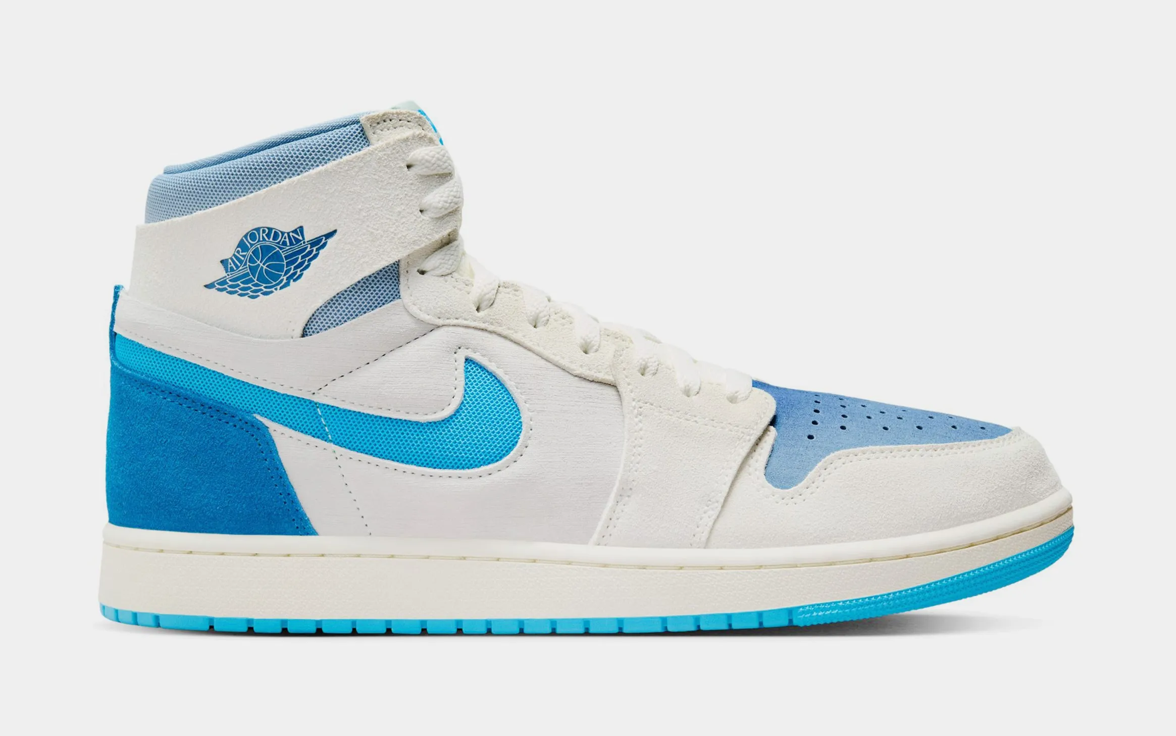 Air Jordan 1 Zoom CMFT 2 Mens Lifestyle Shoes (Sail/Blue Grey/Light Silver/Dark Powder Blue)