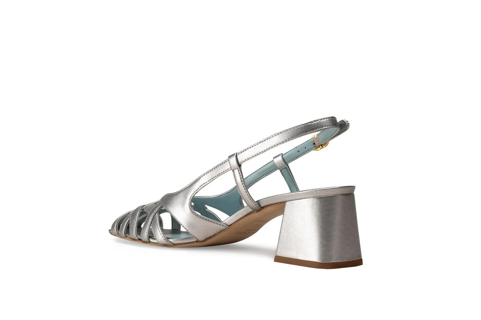 Alba Vegan Apple Leather Heeled Sandals | Silver