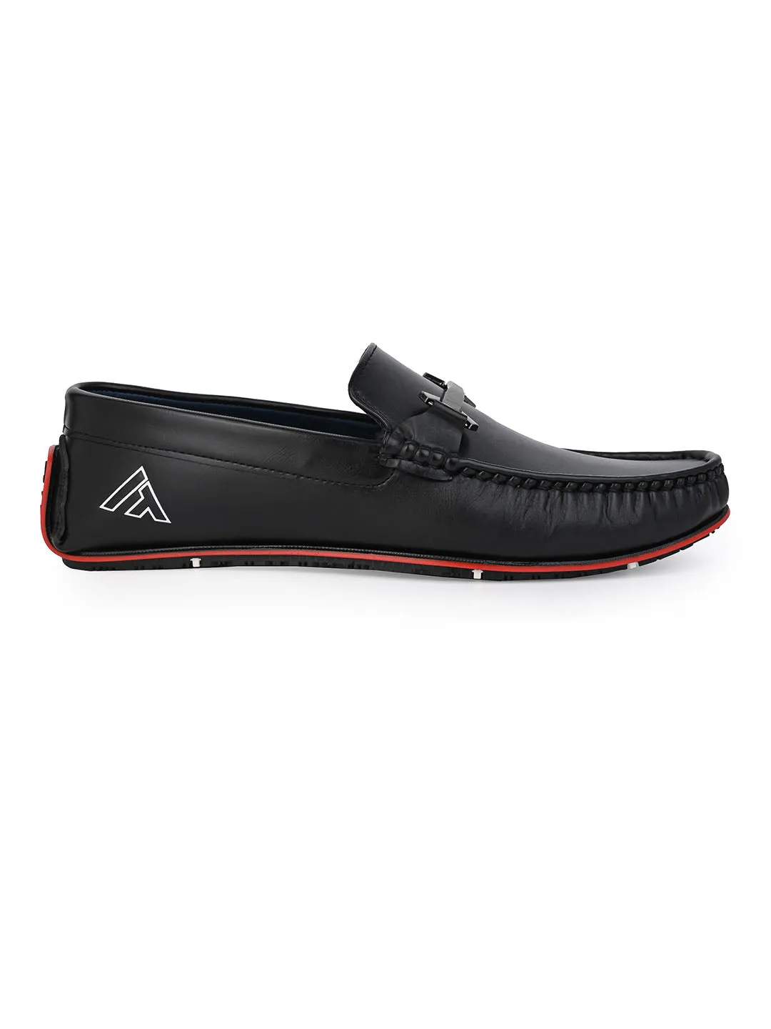 Alberto Torresi Men's Black Loafers Stylish Synthetic Slip-On Shoes