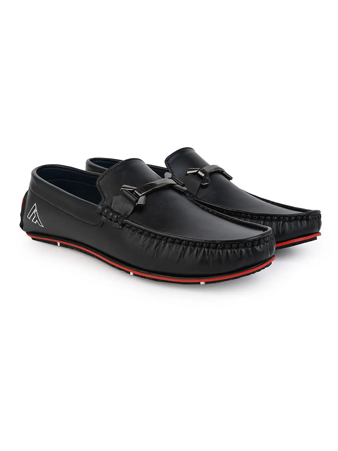 Alberto Torresi Men's Black Loafers Stylish Synthetic Slip-On Shoes