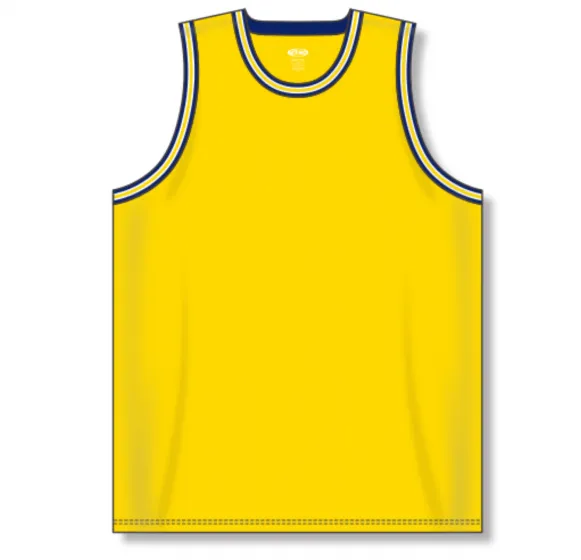 Athletic Knit (AK) B1710A-255 Adult Michigan Wolverines Maize Pro Basketball Jersey