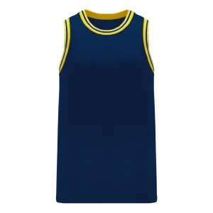 Athletic Knit (AK) B1710A-273 Adult Michigan Wolverines Navy Pro Basketball Jersey