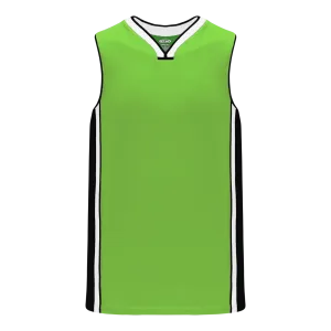 Athletic Knit (AK) B1715A-107 Adult Lime Green/Black/White Pro Basketball Jersey