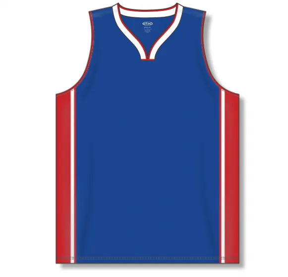 Athletic Knit (AK) B1715A-333 Adult Detroit Pistons Royal Blue Pro Basketball Jersey