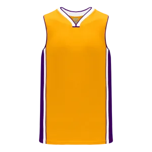 Athletic Knit (AK) B1715A-435 Adult LA Lakers Gold Pro Basketball Jersey