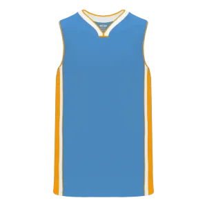 Athletic Knit (AK) B1715A-473 Adult Sky Blue/Gold/White Pro Basketball Jersey