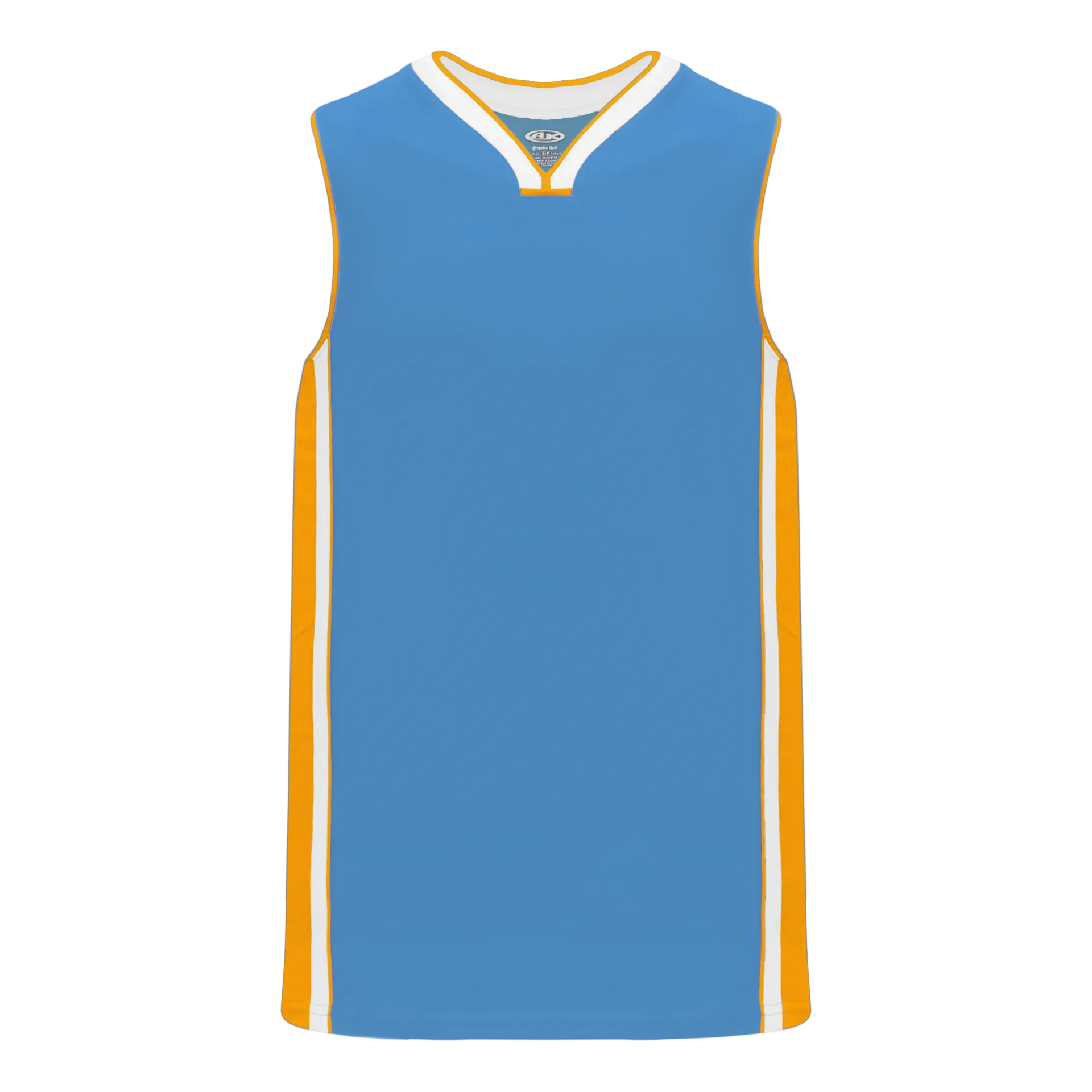 Athletic Knit (AK) B1715A-473 Adult Sky Blue/Gold/White Pro Basketball Jersey