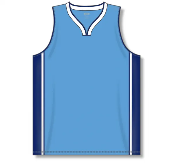 Athletic Knit (AK) B1715A-475 Adult Sky Blue/Navy/White Pro Basketball Jersey