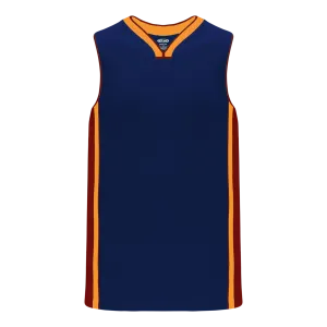 Athletic Knit (AK) B1715A-544 Adult Navy/AV Red/Gold Pro Basketball Jersey