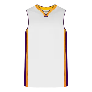 Athletic Knit (AK) B1715A-726 Adult LA Lakers White Pro Basketball Jersey