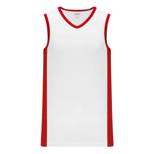 Athletic Knit (AK) B2115L-209 Ladies White/Red Pro Basketball Jersey