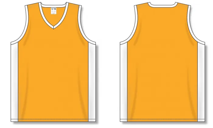 Athletic Knit (AK) B2115L-236 Ladies Gold/White Pro Basketball Jersey