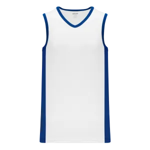 Athletic Knit (AK) B2115M-207 Mens White/Royal Blue Pro Basketball Jersey