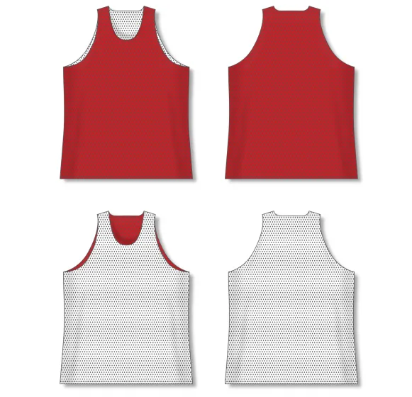 Athletic Knit (AK) BR1302A-208 Adult Red/White Reversible League Basketball Jersey