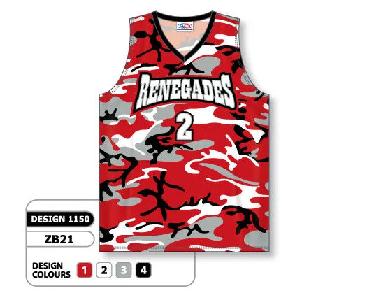 Athletic Knit Custom Sublimated Basketball Jersey Design 1150