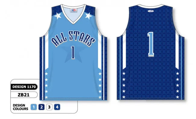 Athletic Knit Custom Sublimated Basketball Jersey Design 1170