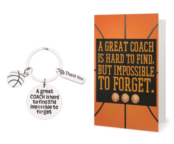 Basketball Coach Keychain & Card Bundle