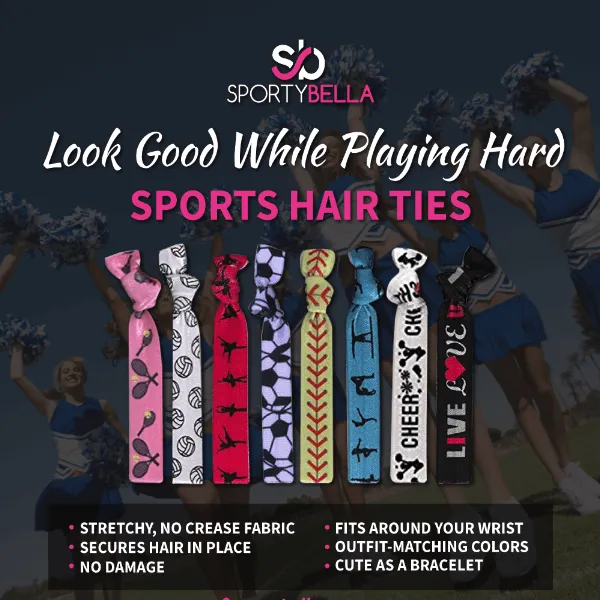 Basketball Hair Ties 2pc Set