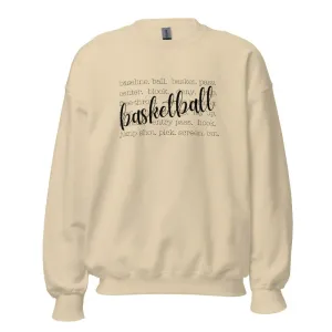 Basketball Terminology Unisex Pullover Sweatshirt