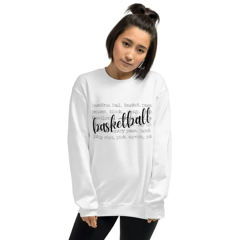 Basketball Terminology Unisex Pullover Sweatshirt