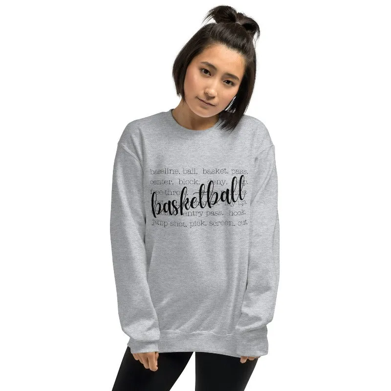 Basketball Terminology Unisex Pullover Sweatshirt