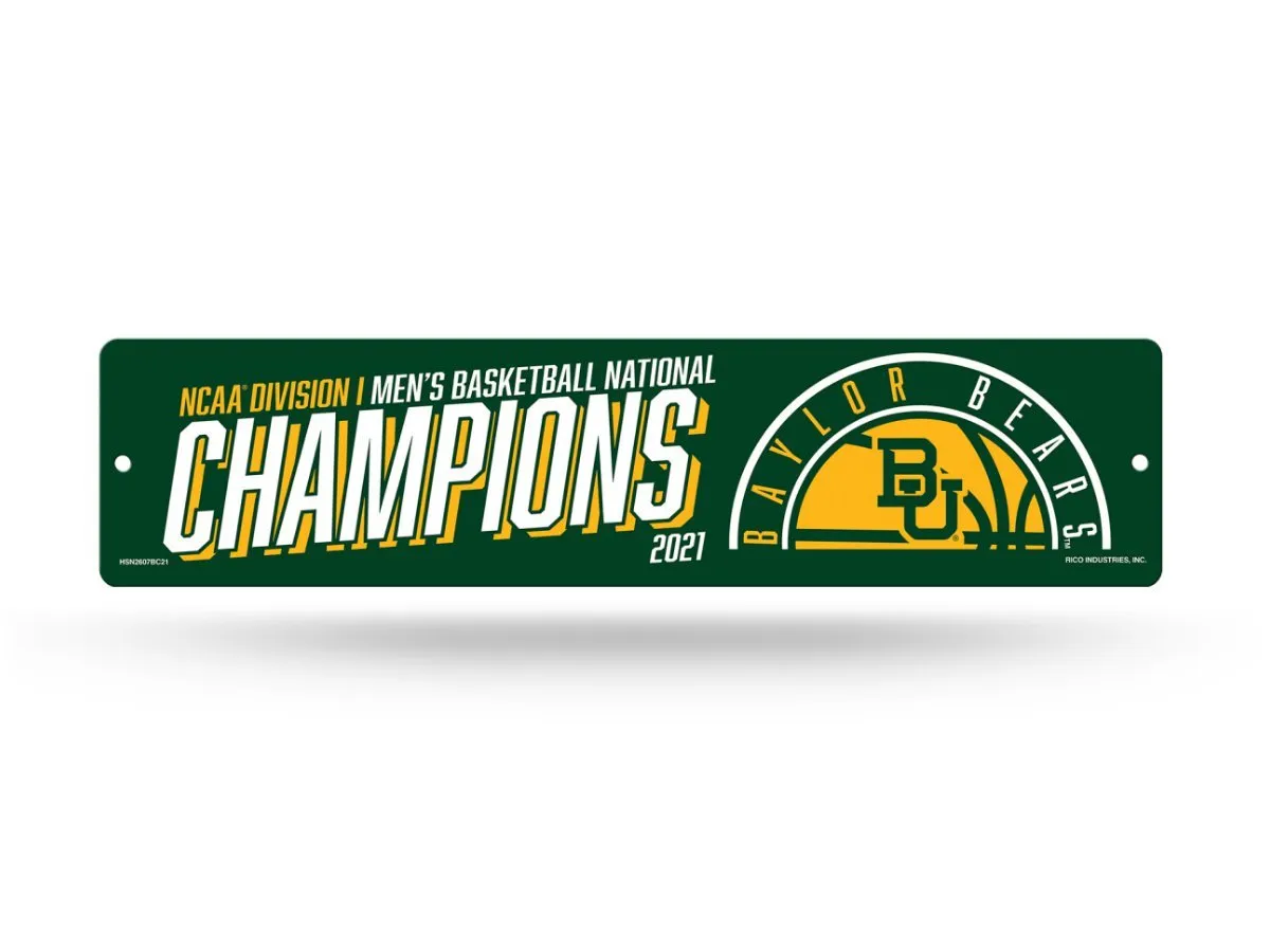 Baylor Bears 2020-2021 NCAA Basketball National Champions Plastic Street Sign