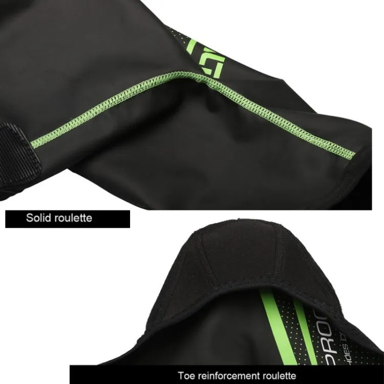 Bicycle Sports Outdoor Cycling Shoe Cover Winter Warm Windproof Waterproof Shoe Cover PU Shoe Cover Cycling Equipment, Size: L(Black Green)