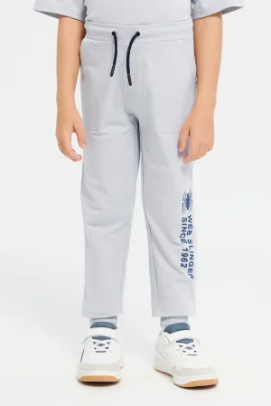 Boys Grey Spiderman Print Jogging Pants