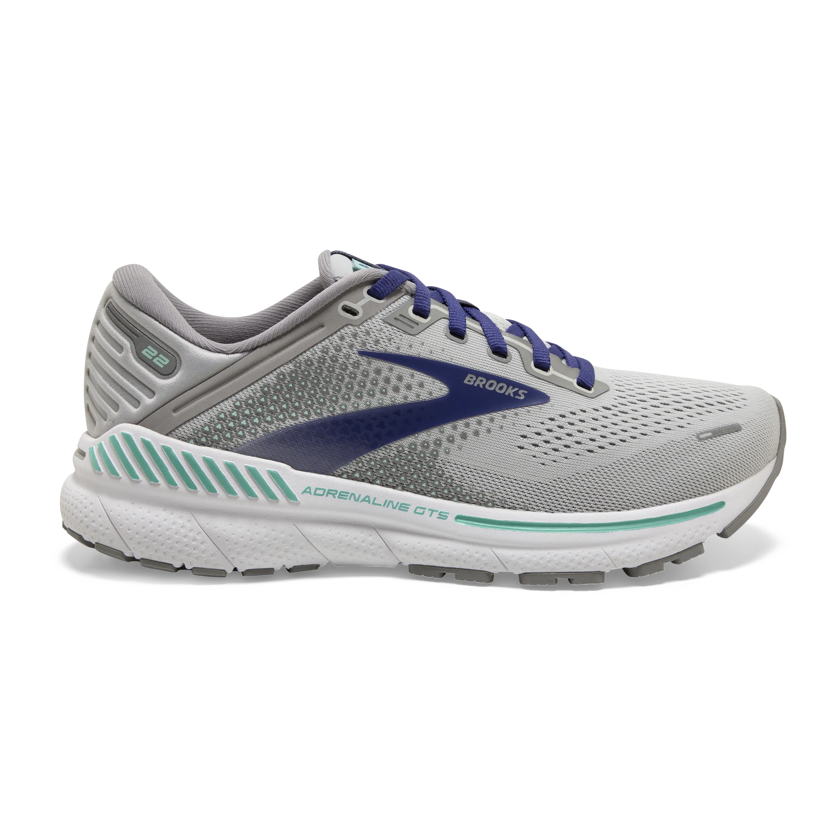 BROOKS LADIES ADRENALINE GTS 22 - ALLOY/BLUE/GREEN