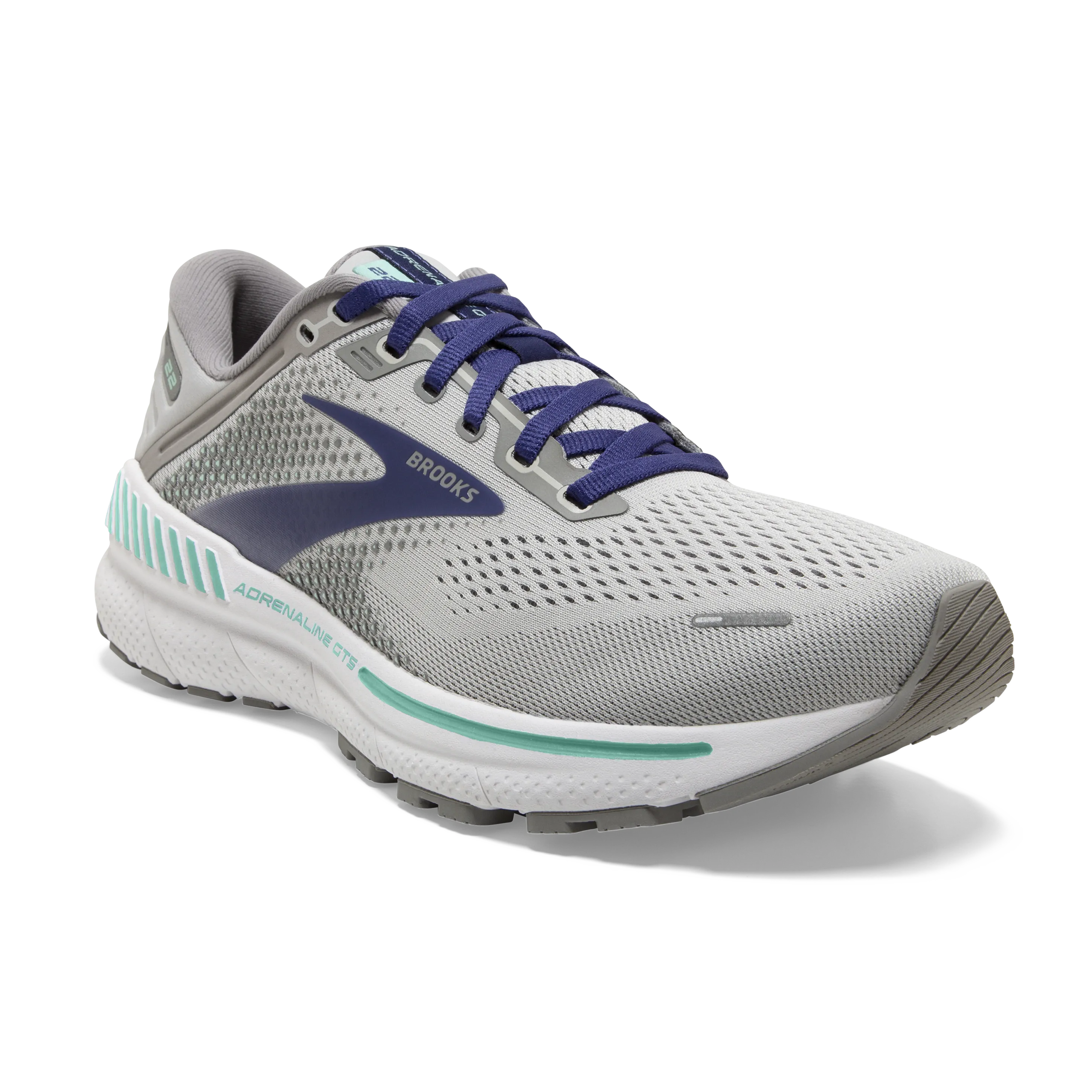 BROOKS LADIES ADRENALINE GTS 22 - ALLOY/BLUE/GREEN