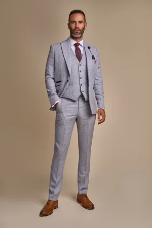 Caridi Sky Regular Check Three Piece Suit