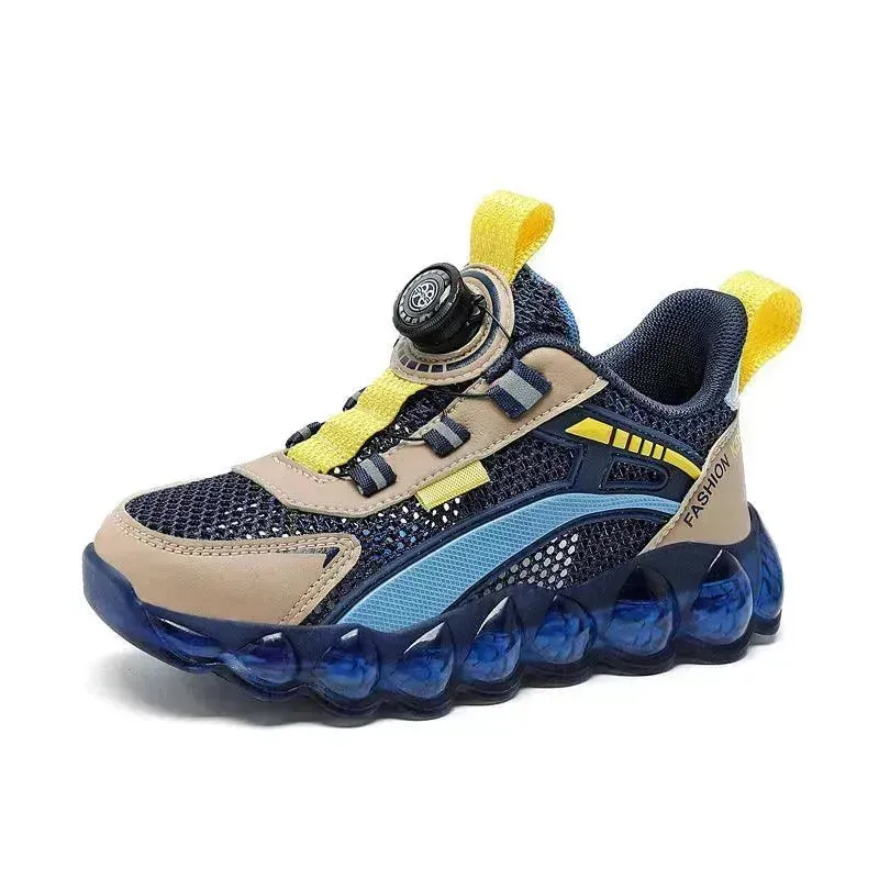 Children's Sports Rotating Buckle Single Mesh Shoes