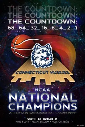 Connecticut UCONN Huskies 2011 Basketball National Champions Poster Print 24x36