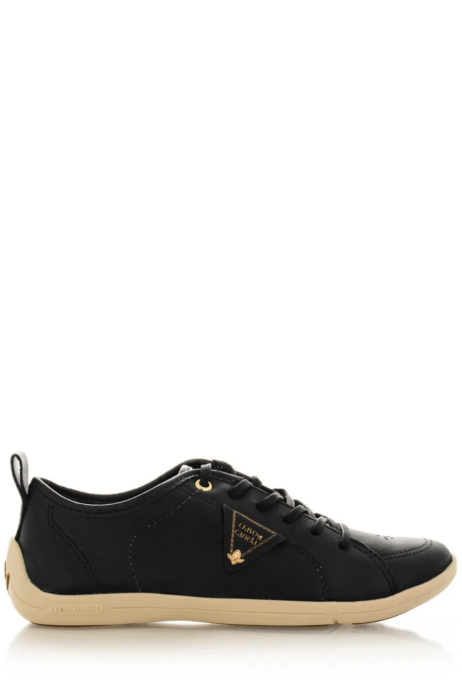 CRAVO & CANELA LOLLY Black Leather Sneakers