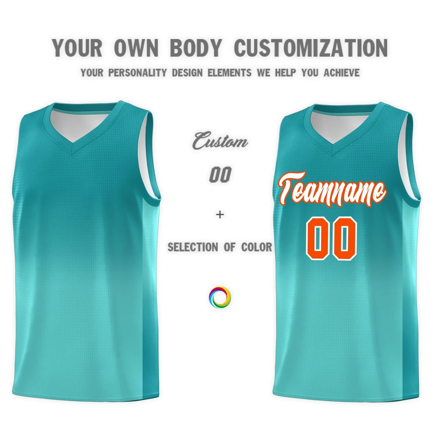 Custom Aqua Bright Green Gradient Fashion Sets Sports Uniform Basketball Jersey