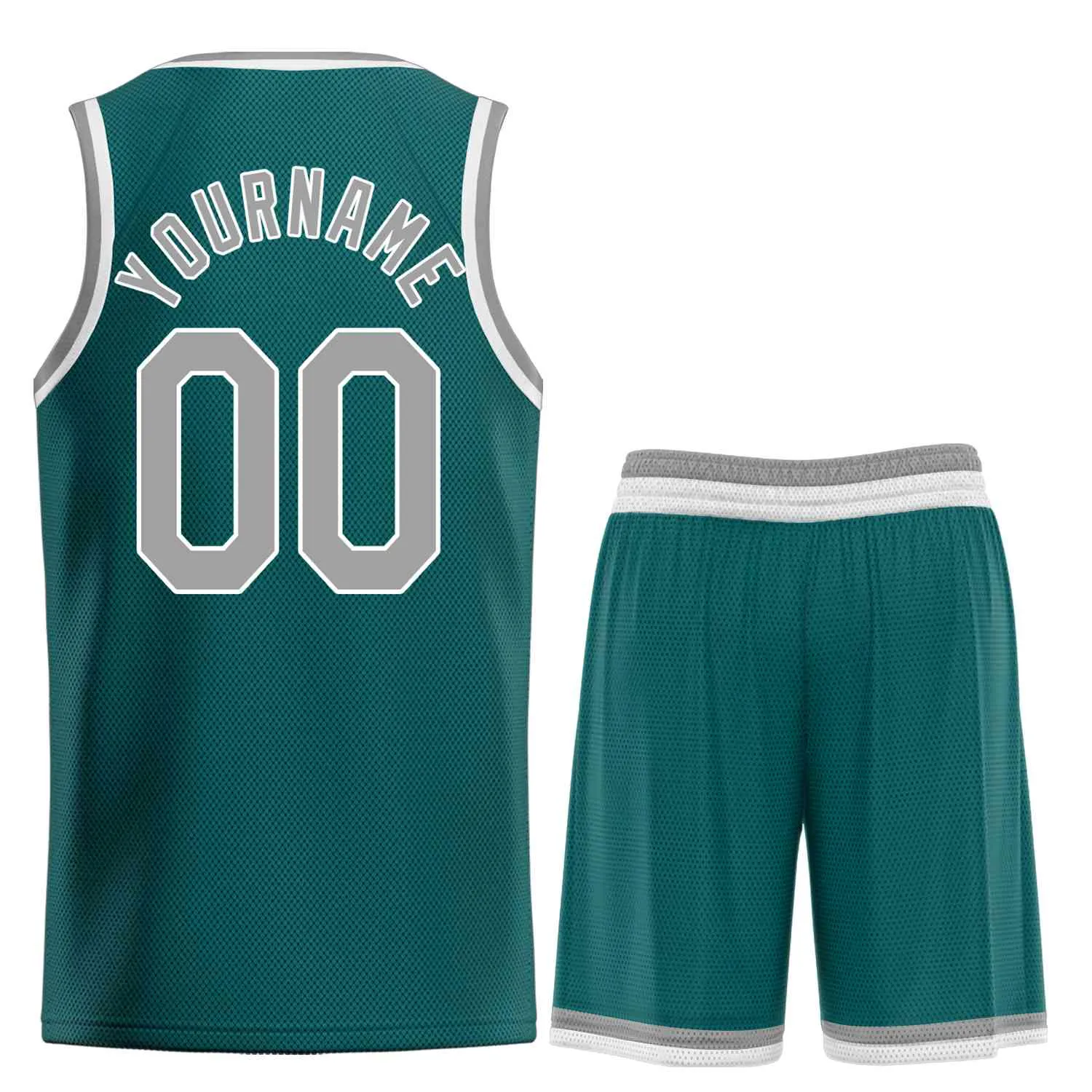 Custom Aqua Gray-White Heal Sports Uniform Classic Sets Basketball Jersey