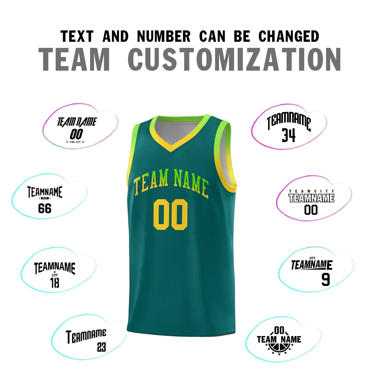 Custom Aqua Personalized Gradient Font Sports Uniform Basketball Jersey