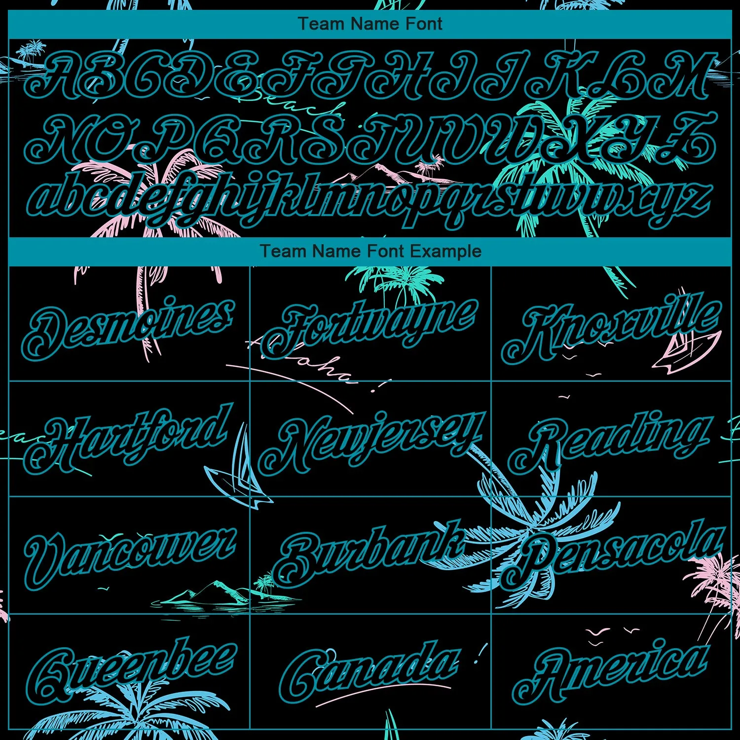 Custom Black Teal 3D Pattern Tropical Hawaii Palm Trees Authentic Basketball Jersey