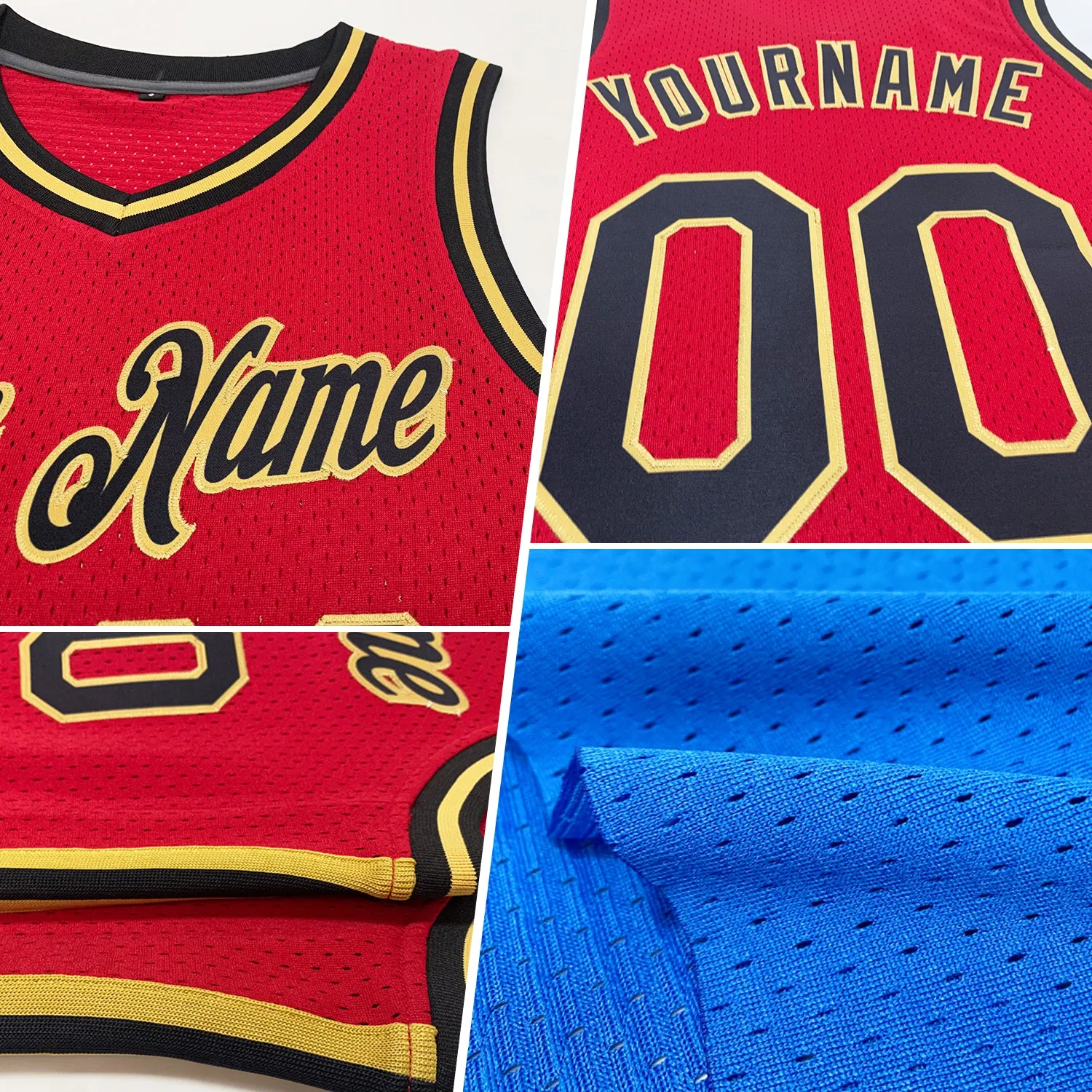 Custom Blue Orange-Black Authentic Throwback Basketball Jersey